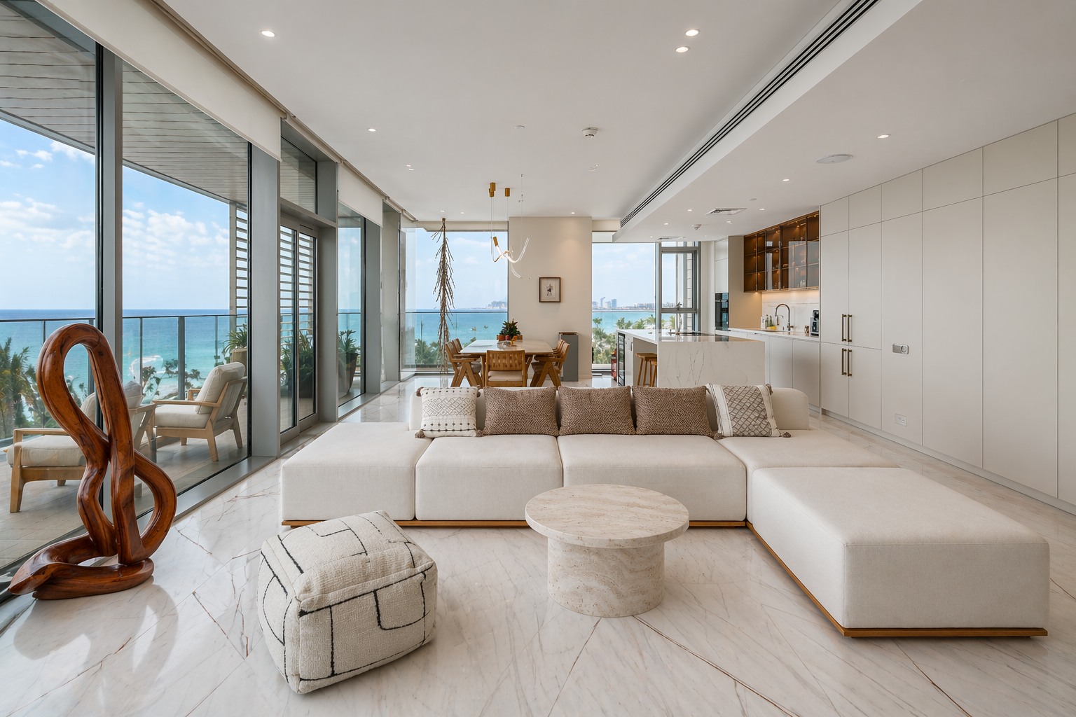 Living room with Arabian Gulf view
