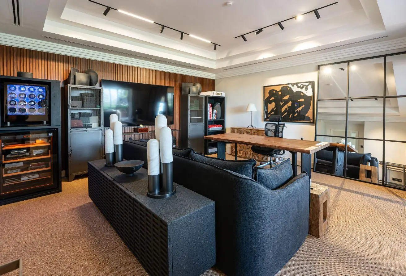 Sitting room with wine display