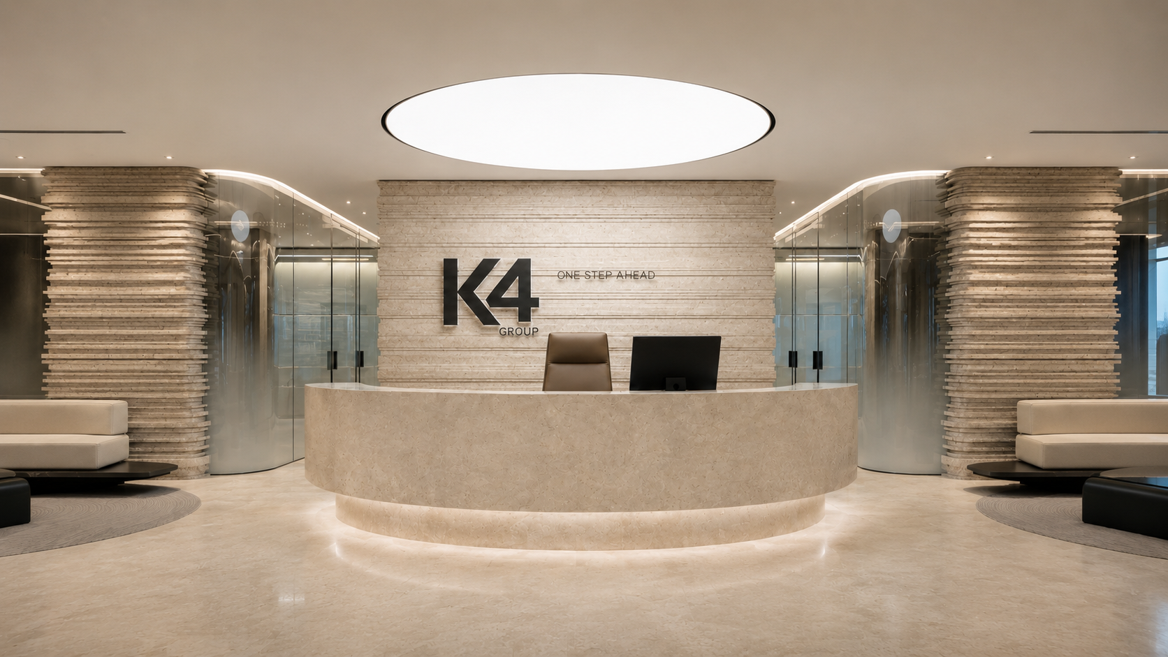K4 Group reception lobby, One Step Ahead
